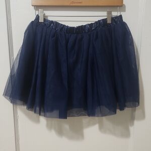 Elegant Navy Blue Tulle Skirt